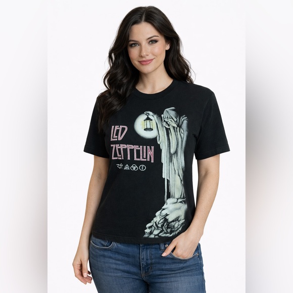 led zeppelin Tops - Led Zeppelin Stairway to Heaven Graphic Band T-Shirt Classic Rock Tee